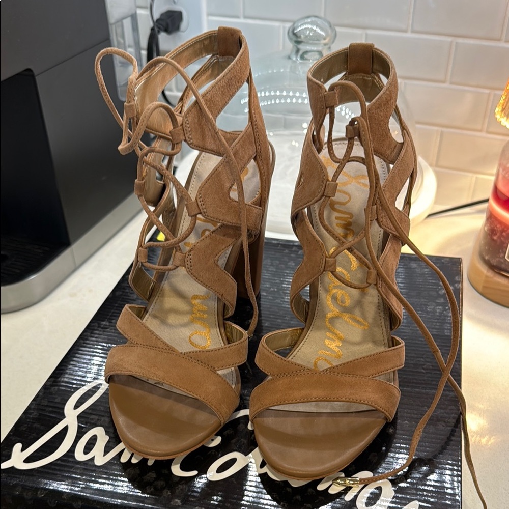 Pre-loved - Sam Edelman Tan Strappy Heels